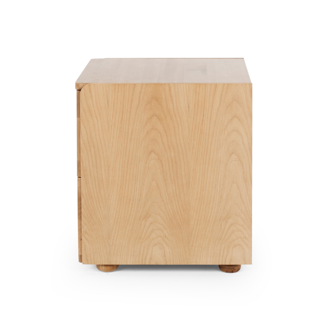 Cube Natural Oak Side Table 2drawer (Oak Top) image 2